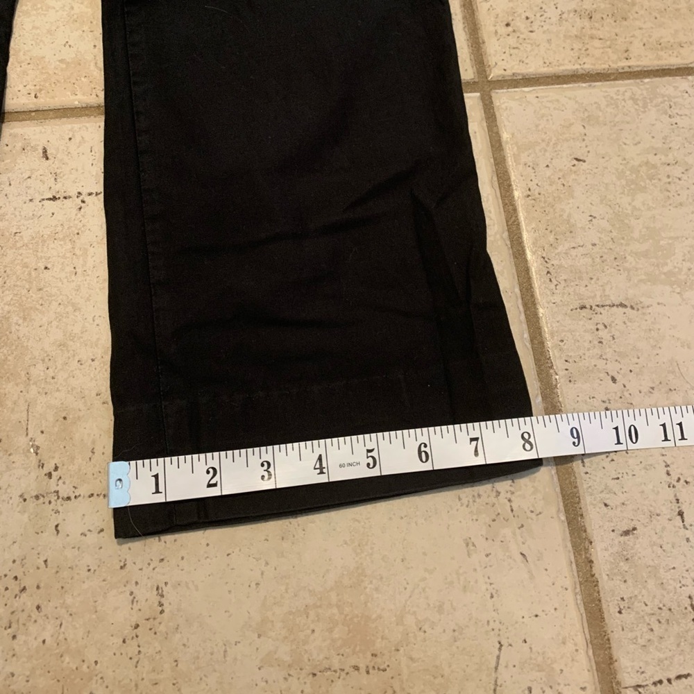 💜 Classic Black Cotton Flat-Front Trousers / Chinos - Large - Picture 5 of 7